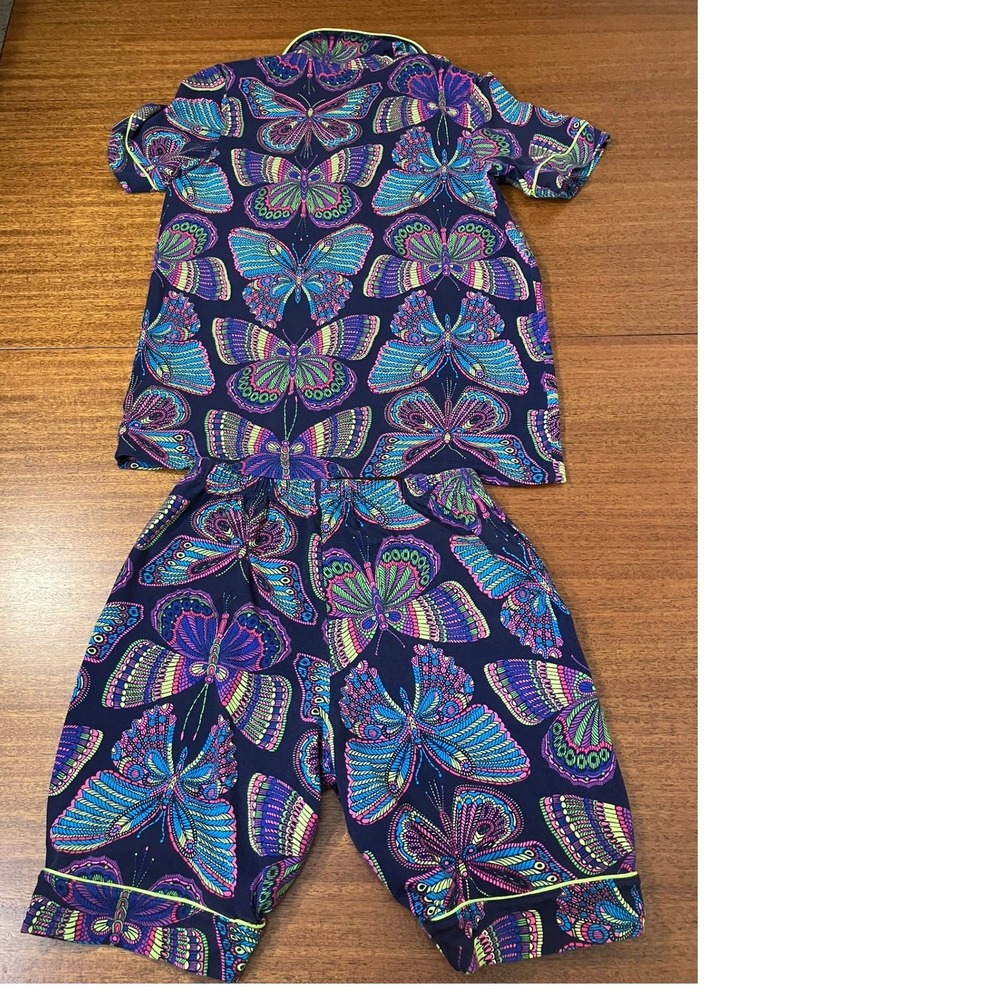 BedHead PJs x Trina Turk Butterfly Pajama Set in Womens XS Stretch Jersey Cotton - Picture 2 of 16